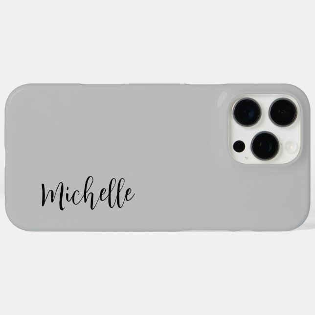 Minimalist Chic Elegant Script Stylish Silver Grey Case-Mate iPhone Case (Back (Horizontal))