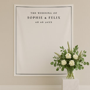 Minimalist Chic Elegant Wedding Day Photo Backdrop Tapestry