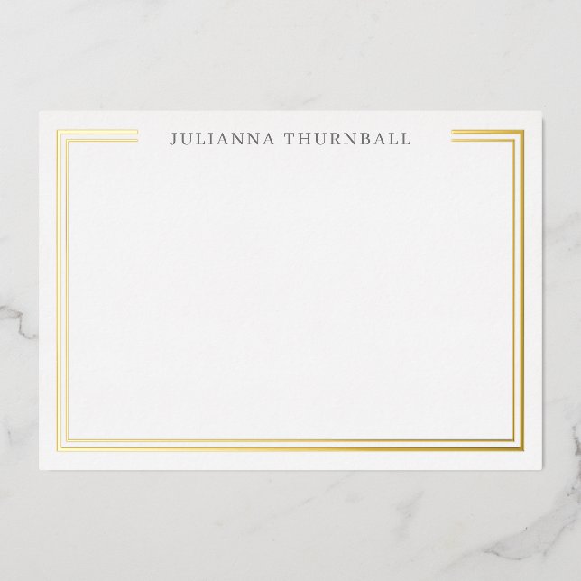 Minimalist Chic Frame Personal Stationery  (Front)
