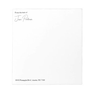 Minimalist Chic   From the Desk of  Notepad