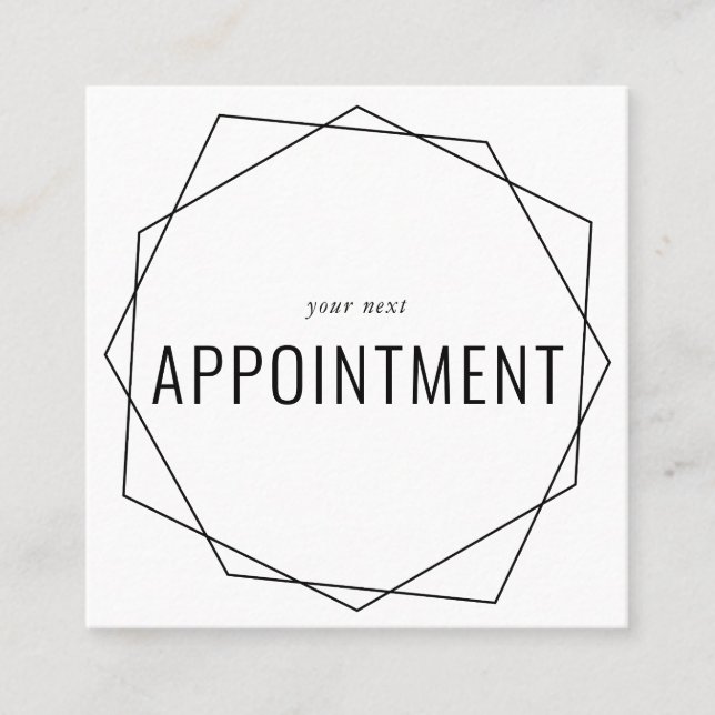 Minimalist Chic Geometric Appointment Card (Front)