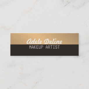 Minimalist Chic Grey Copper Makeup Artist Mini Business Card