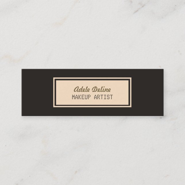 Minimalist Chic Grey Pale Pink Makeup Artist Mini Business Card (Front)