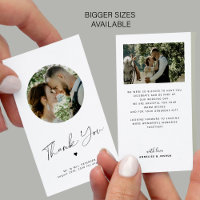 Minimalist chic MINI SIZE photo wedding thank you