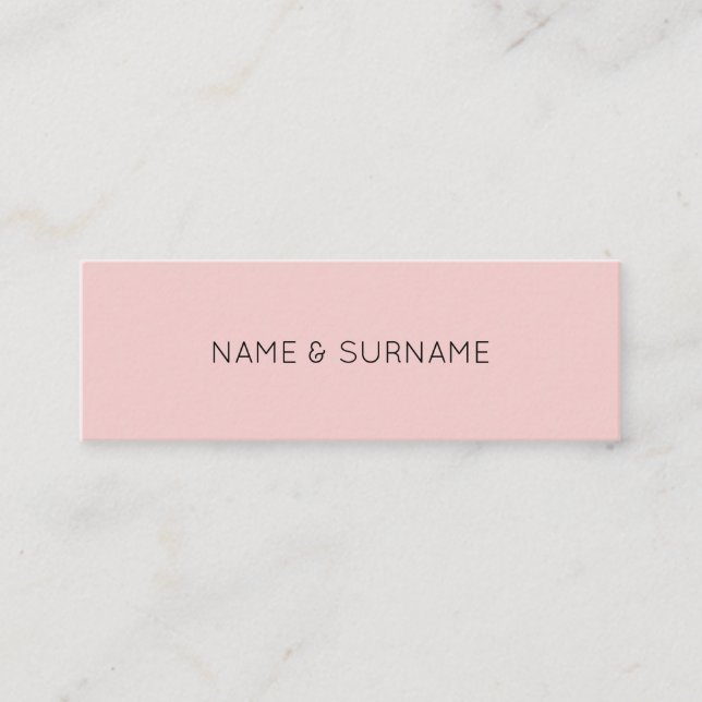 Minimalist Chic Modern Pink Mini Business Card (Front)