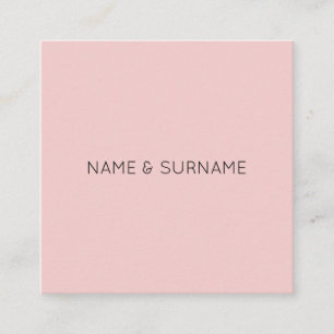 Minimalist Chic Modern Pink Square Business Card