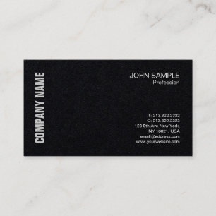 Minimalist Chic Modern Professional Design Black Business Card