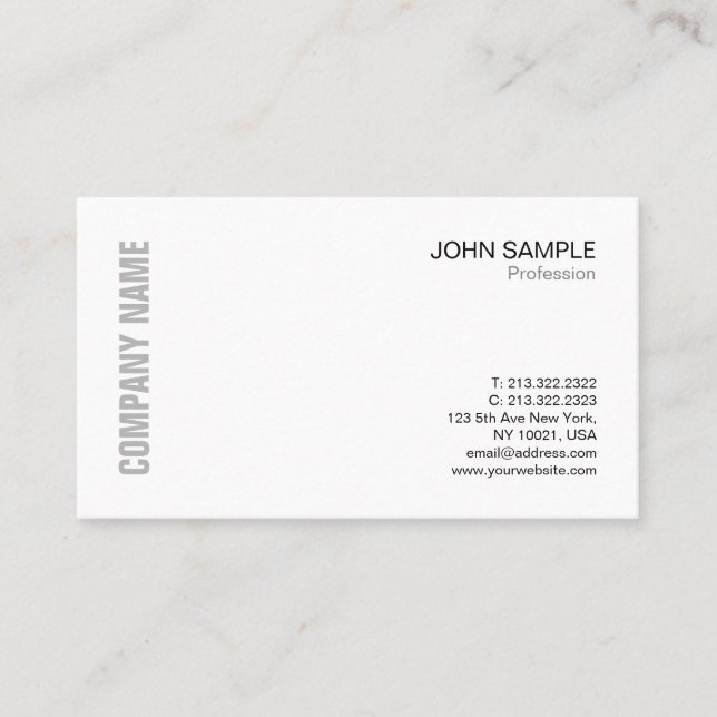 Minimalist Chic Modern Professional Design White Business Card (Front)