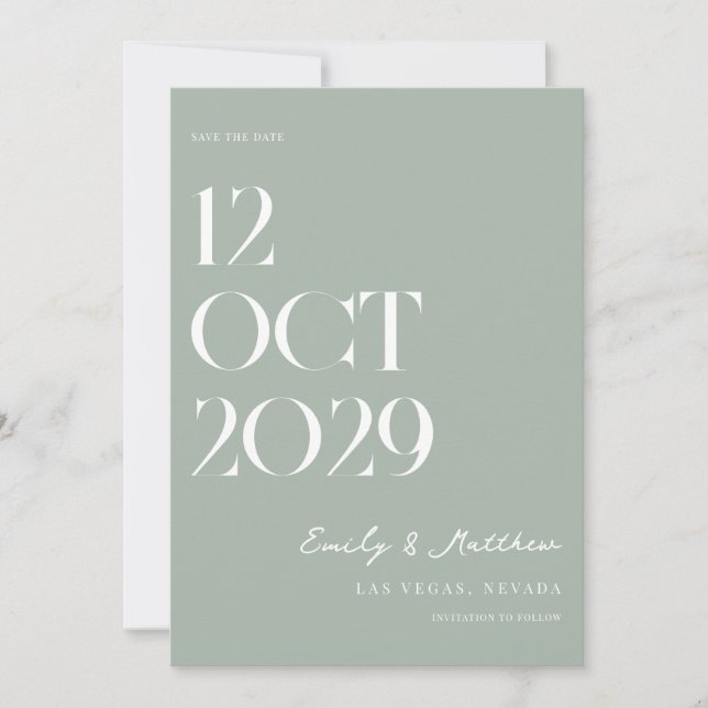 Minimalist Chic Modern Wedding Save The Date (Front)