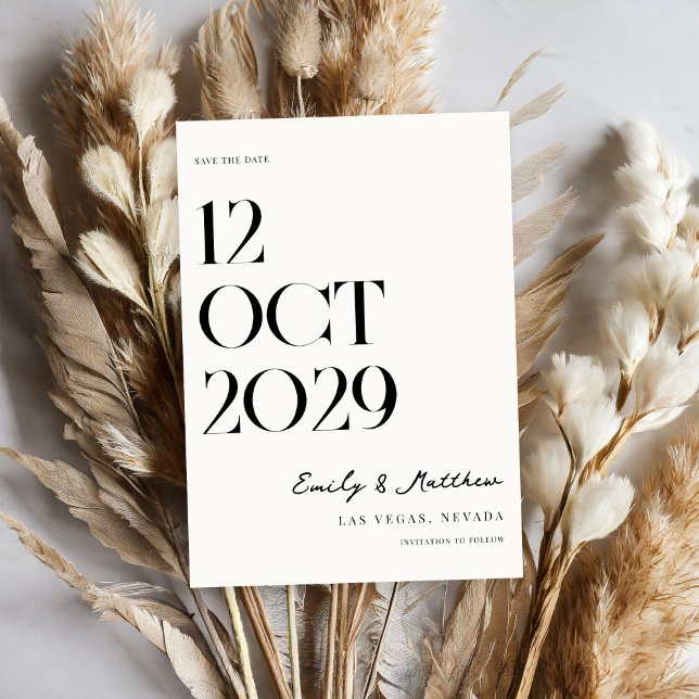 Minimalist Chic Modern Wedding Save The Date (Creator Uploaded)
