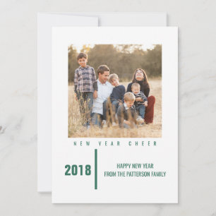 Minimalist Chic New Year's Photo Card   Green