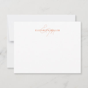 Minimalist Chic Orange 2 Script Monorgram Card