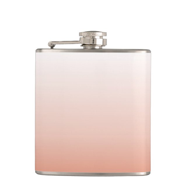minimalist chic pastel dusty rose ombre blush pink hip flask (Front)