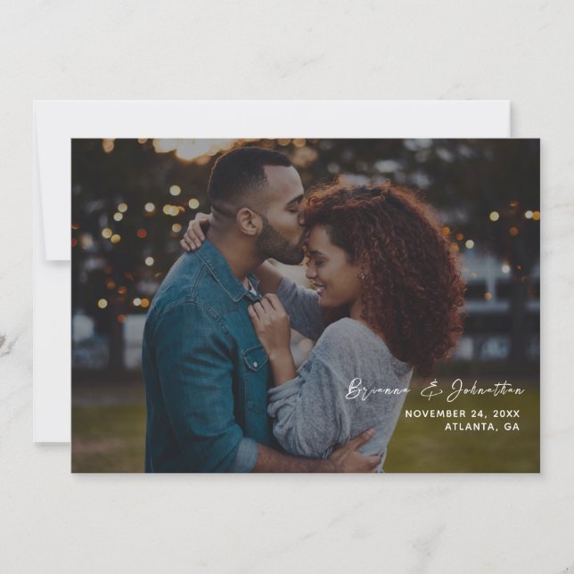 Minimalist Chic Photo H Save the Date 2B Invitation (Front)