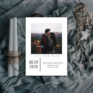 Minimalist Chic Photo Save the Date   Grey