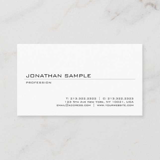 Minimalist Chic Plain Creative Modern Design Business Card (Front)