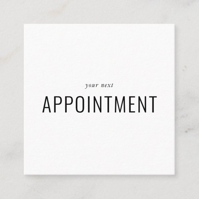 Minimalist Chic Professional Appointment Card (Front)