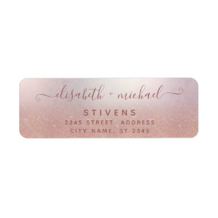 Minimalist chic rose gold script wedding