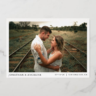 Minimalist Chic Save The Date Wedding Photo Gold