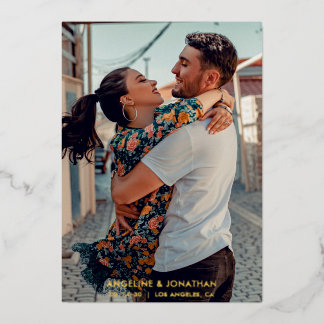 Minimalist Chic Save The Date Wedding Photo Gold