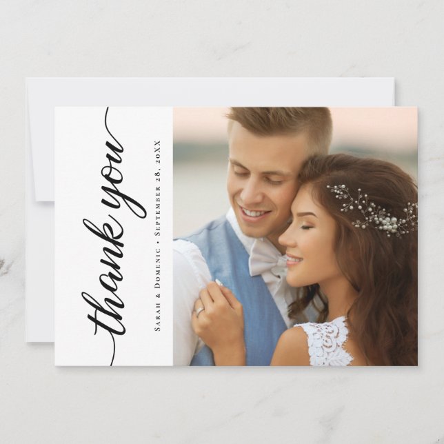 Minimalist Chic Script Budget Wedding Photos Invitation (Front)