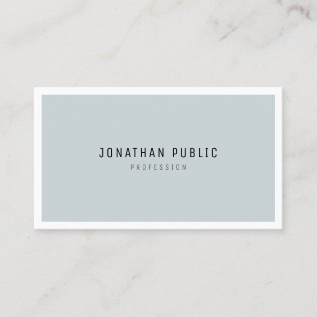 Minimalist Chic Simple Template Modern Blue Green Business Card (Front)