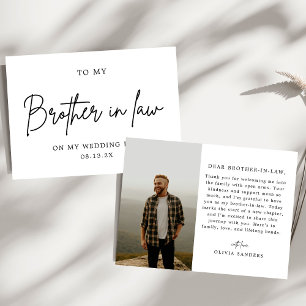 Minimalist Chic To My Brother On My Wedding Day Thank You Card