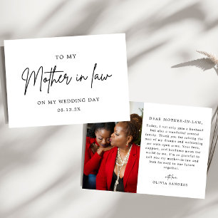 Minimalist Chic To My Mother On My Wedding Day Thank You Card