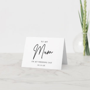 Minimalist Chic To My Mother On My Wedding Day Thank You Card