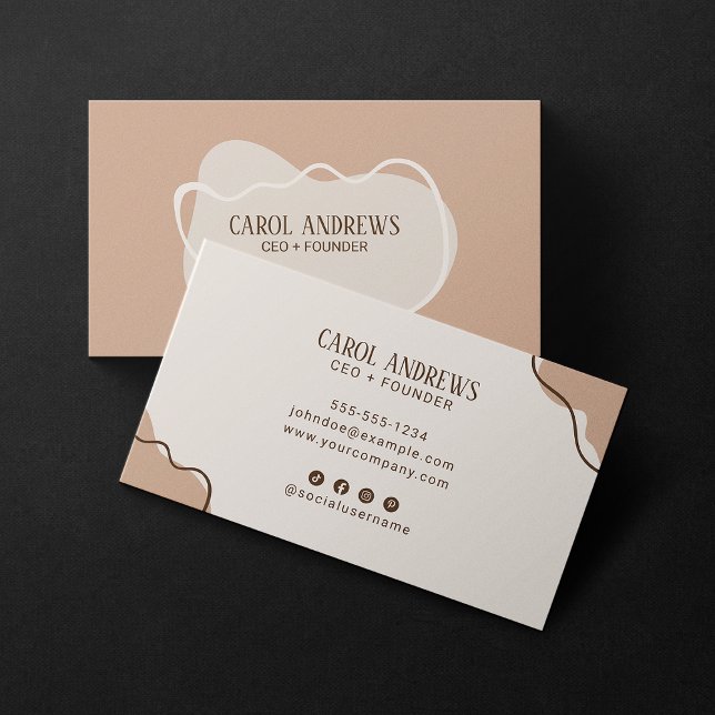 Minimalist Chic Trendy Abstract Social Media Icon Business Card (Creator Uploaded)