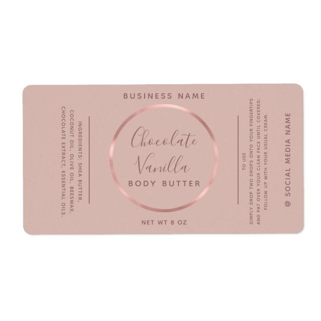 Minimalist chic typography circle rose gold frame  (Front)