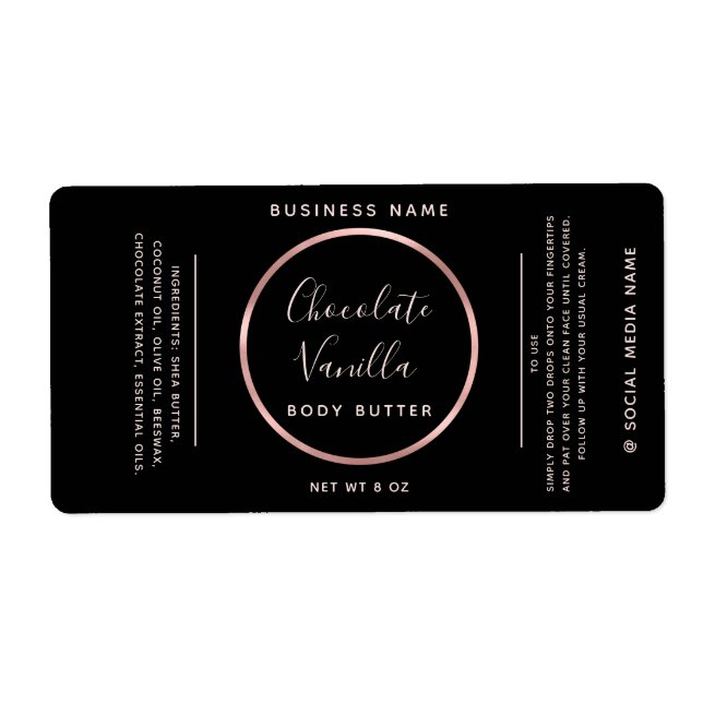 Minimalist chic typography circle rose gold frame  (Front)