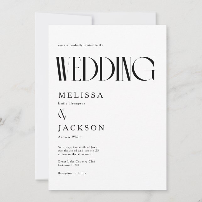Minimalist Chic Wedding Invitation (Front)