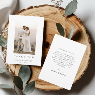 Minimalist Chic Wedding Photo Thank You Card