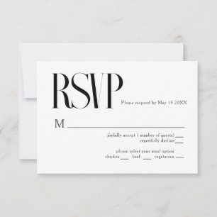 Minimalist Chic Wedding RSVP Card