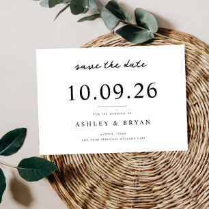 Minimalist Chic Wedding Save The Date