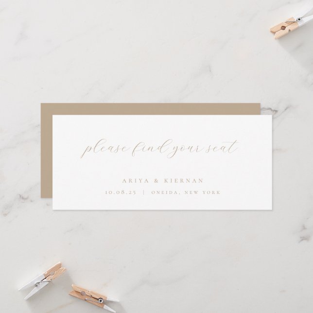Minimalist Chic Wedding Table Seating Card Header (Front/Back In Situ)