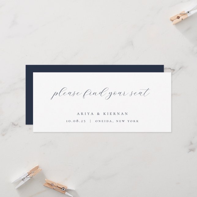 Minimalist Chic Wedding Table Seating Card Header (Front/Back In Situ)