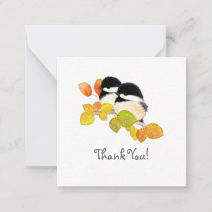 Minimalist Chickadee Thank You Note cards
