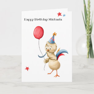 Minimalist Chicken Celebrating Personalised  Card