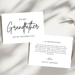 Minimalist ChicTo My Grandfather On My Wedding Day Thank You Card
