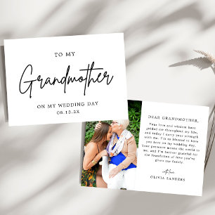 Minimalist ChicTo My Grandmother On My Wedding Day Thank You Card