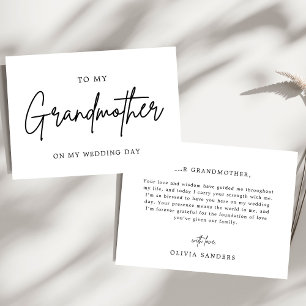 Minimalist ChicTo My Grandmother On My Wedding Day Thank You Card