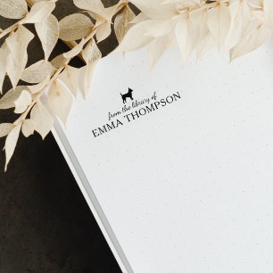 Minimalist Chihuahua Dog From the Library Of, Book Rubber Stamp