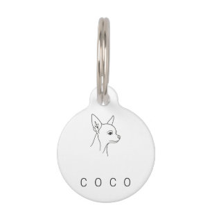Minimalist Chihuahua Heritage Series Personaliza Pet Tag