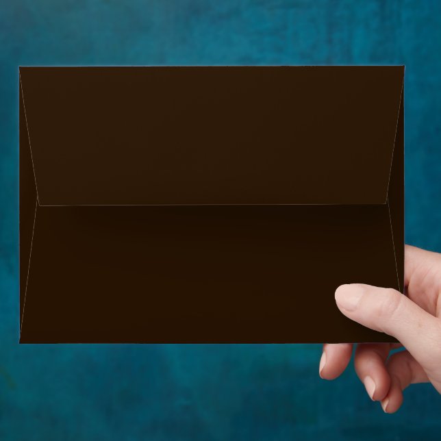 Minimalist Chocolate Brown Invitation Matching  Envelope (Hand)