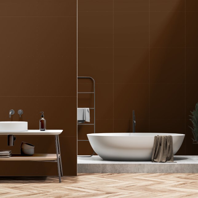 Minimalist Chocolate Brown Modern Custom Colour Wallpaper (Bathroom)