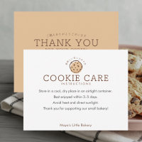 Minimalist Chocolate Chip Cookie Care Instructions