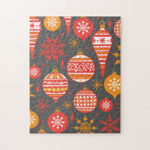 Minimalist Christmas Aesthetic Pattern - Holiday Jigsaw Puzzle