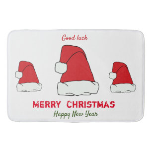 Minimalist Christmas and New Year Happy Bath Mat